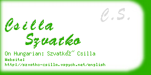 csilla szvatko business card